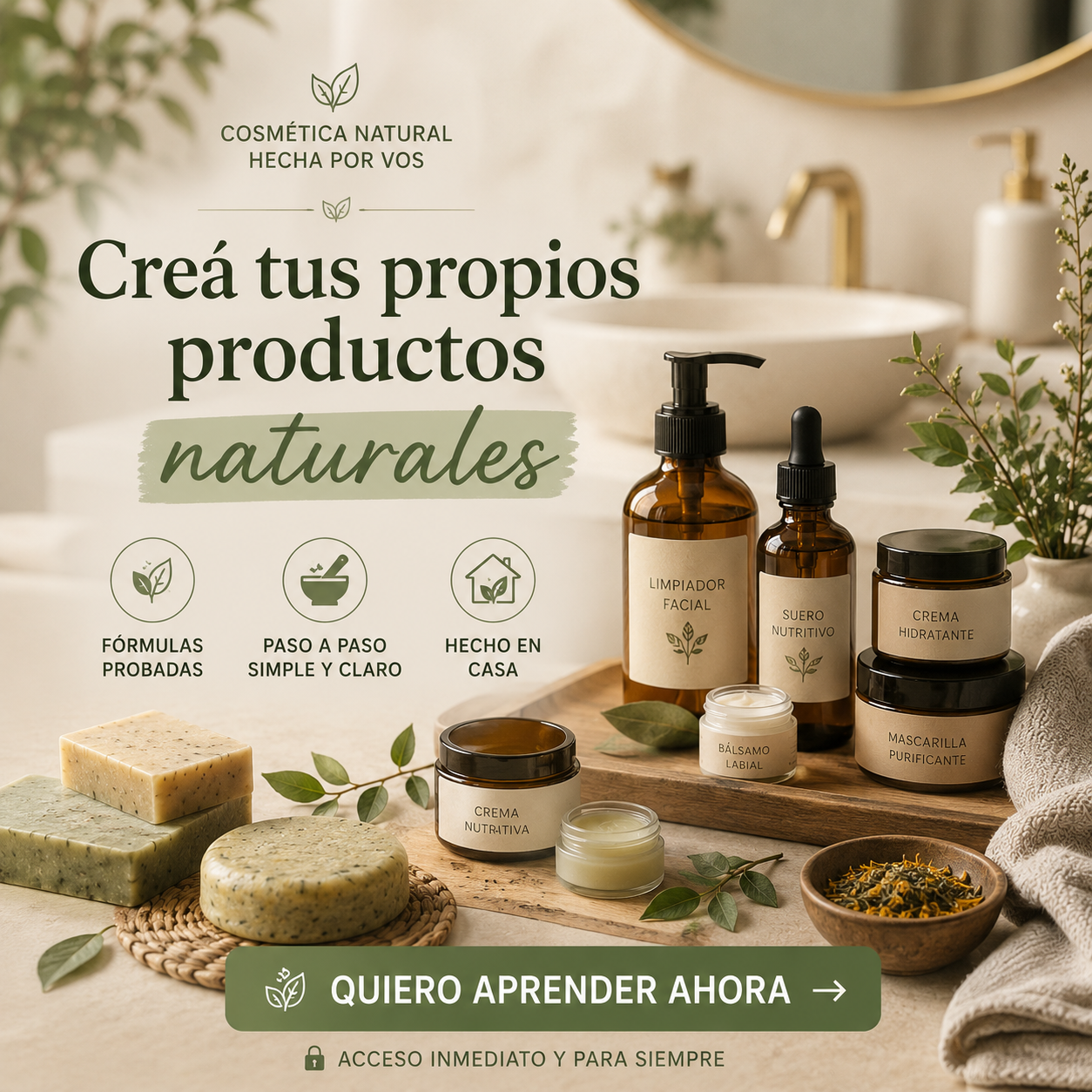 Crea tu propia Cosmética Natural  + 🎁 4 Regalos exclusivos!